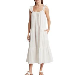 RDI Ruffle Sleeve Tiered Dress in Ecru NWT